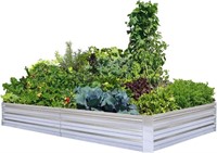 $40  FOYUEE Galvanized Raised Garden Beds 8x4x1ft