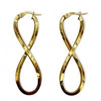 14K Yellow Gold Infinity Symbol Earrings