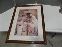 Mother and child framed print; approx 30" x 24"