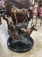 INCREDIBLE 3 HORSE BRONZE - 23" TALL X 17" WIDE