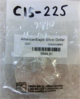 C15-225  uncirculated 2007 Amer. Eagle silver