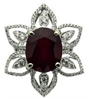 14kt Gold Incredible 16.89 ct Ruby & Diamond Ring