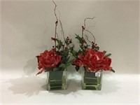 Pair of Matching Christmas Floral Arrangments
