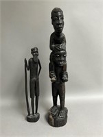 Pair of Carved Ebony Statues