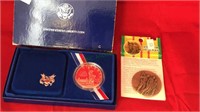 United States liberty coin in a presentation box,