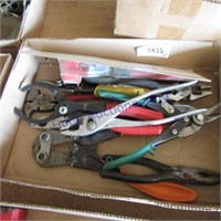 Misc, pliers, tin snips, filter wrenches