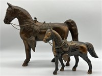 Copper Toned Metal Riding Horse