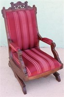 EASTLAKE VICTORIAN WALNUT PLATFORM ROCKER,