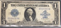 Rare crisp 1923 LARGE SILVER $1 blue note