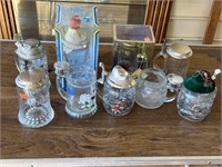 9 Assorted German Glass Steins