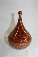 Lustre finish covered candy dish 7.5"H