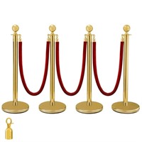 Carivia 4Pcs Gold Stanchion Posts 38 Inch with 4pc