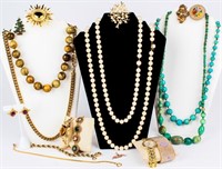 Lot of Gold Toned Costume Jewelry & Turquoise