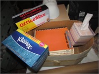box of items incl:kleenex