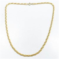 18" Braided Herringbone Link 14k Yellow Gold Chain