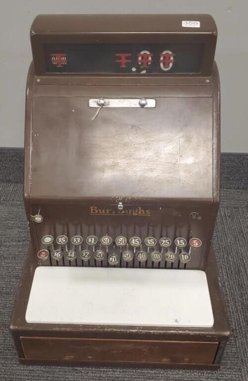 Burroughs vintage cash register - 20" tall.