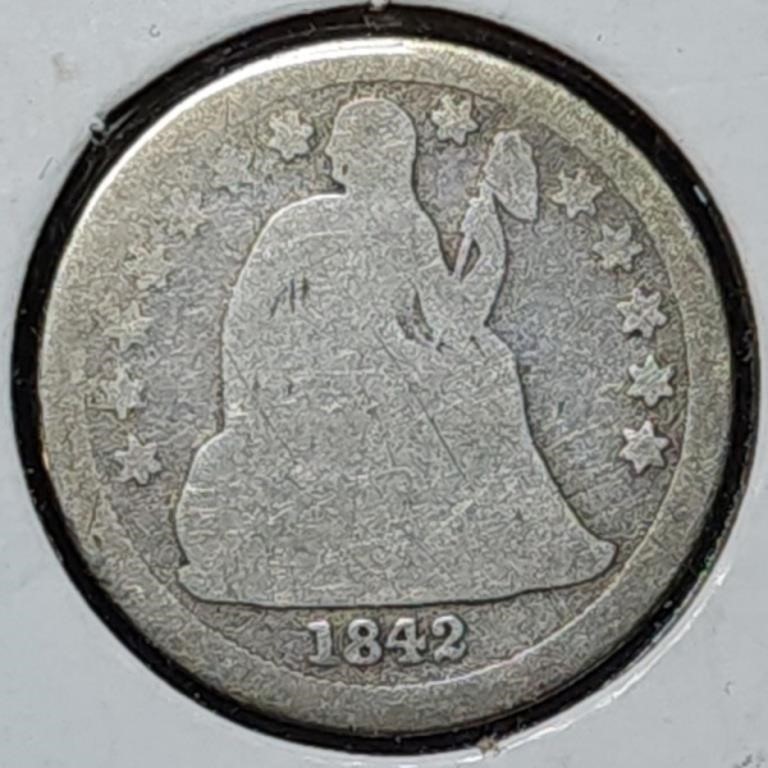 1842 Seated Liberty Silver Dime