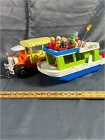 Fisher-Price little people boat and school bus