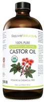 RejuveNaturals Castor Oil (16oz Glass Bottle)