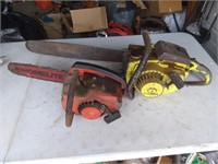 2 chainsaws for parts - pioneer & homelite both