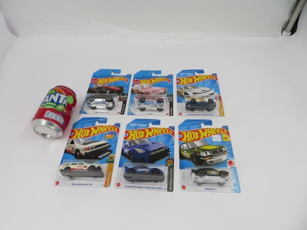 6 voitures hot wheels die cast