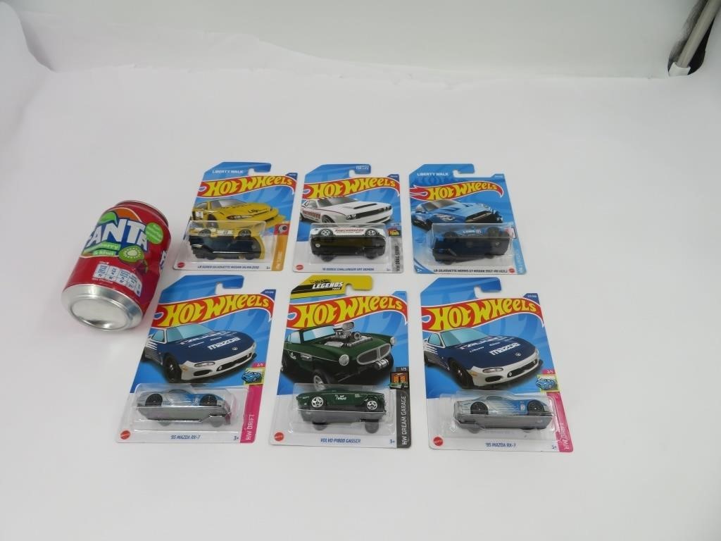 6 voitures hot wheels die cast