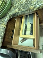 Two drawers - kitchen utensils knives, thermometer
