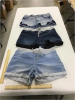 3 pairs of jean shorts-sz youth 14 & 16