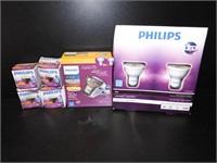 Assortment of New Philips LED Light Bulbs