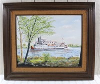 1970's Geo M Verity Riverboat Original Oil