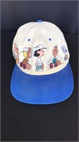 White/Blue Peanuts Hat in Good Condition