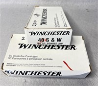 (100) Rnds 40 S&W, Winchester, 180 Gr JHP
