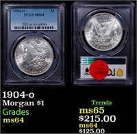 PCGS 1904-o Morgan Dollar $1 Graded ms64 By PCGS