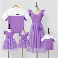 P902  PatPat Matching Family Outfit Purple Sets -