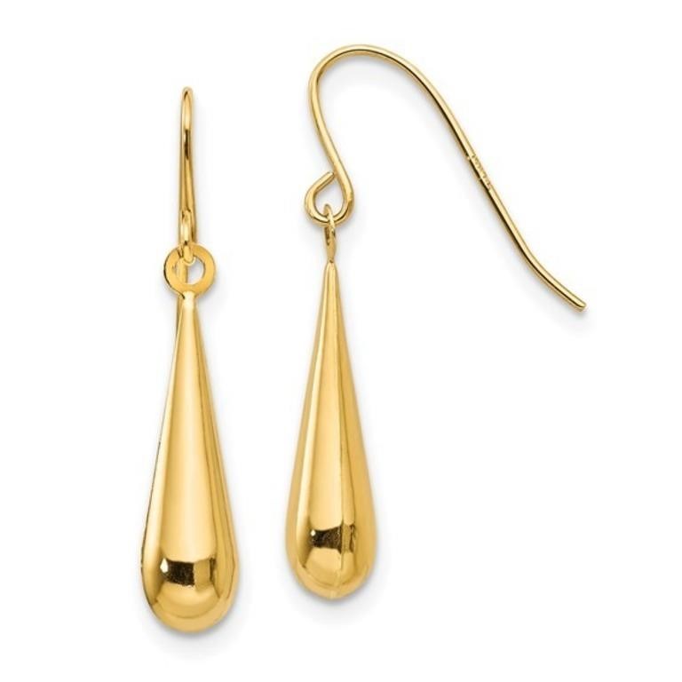 14k Teardrop Dangle Earrings