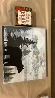 Modern bear art on canvases