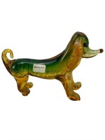 Italian Murano Sommerso Glass Dachshund Dog