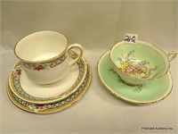 2 Paragon China Tea Cup & Saucer Sets