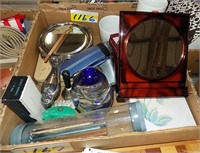 COLLECTIBLE GLASS, MIRRORS,  BELL, AND MORE