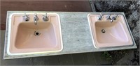 1954 Double Pink Ceramic Sink Standard