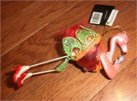 pink Flamingo glass ornament