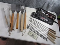 Lot asst BBQ Flippers & Utensil Tools