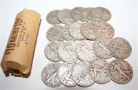 $10.00 Face Silver Standing Liberty Half Dollars