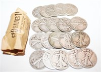 $10.00 Face Silver Standing Liberty Half Dollars