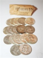 $8.50 Face Silver Franklin Half Dollars
