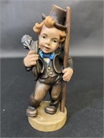 Toni Baur Holzschnitzerei Wood Chimney Sweep Boy