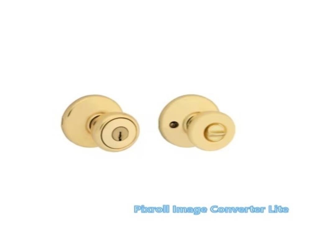 Kwikset Tylo Brass Exterior Keyed Entry Door Knob