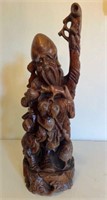 Vtg hand carved long life Buddha