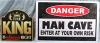 2- MEN'S MAN CAVE METAL SIGNS