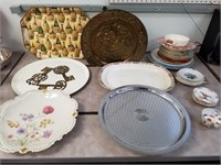 LOT OF CHINA, TRAYS, AND MORE